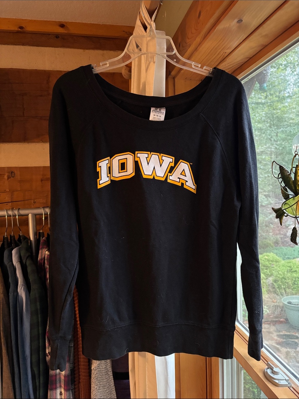 Russell Athletic Black Sweatshirt with Gold IOWA Logo